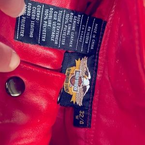 Harley Davidson Red Leather Pants Size 32/4 W